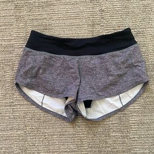 Lululemon Speed up shorts in grey